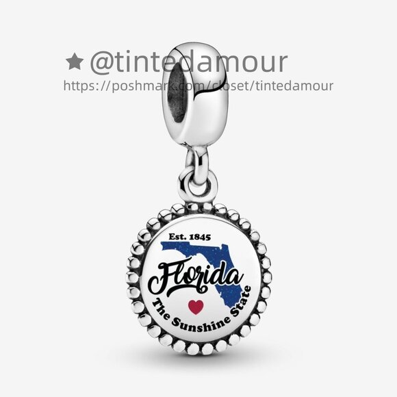 Pandora Florida Map Dangle Charm - Picture 1 of 2